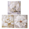 White Floral Canvas Wall Art Print Set of 3 - 20" x 20"